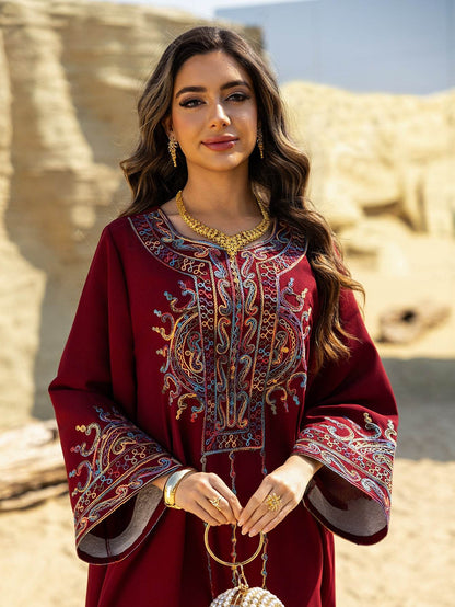 Muslim Abaya Dress - Ethnic Style Long Sleeve Maxi Dress - ZySa Collection