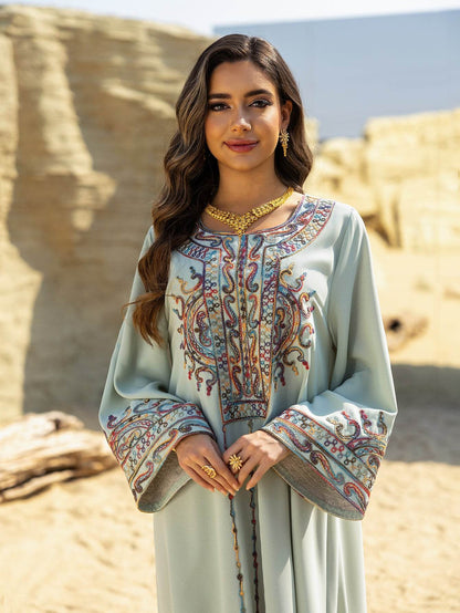 Muslim Abaya Dress - Ethnic Style Long Sleeve Maxi Dress - ZySa Collection