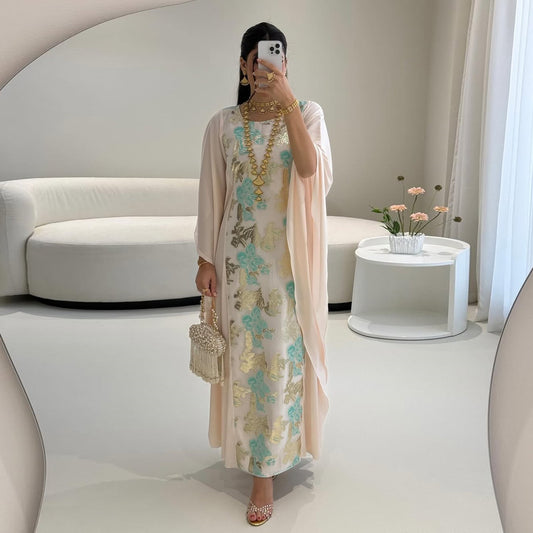 Ranya Al-Lotus – Embroidered Two-Piece Modest Dress Set